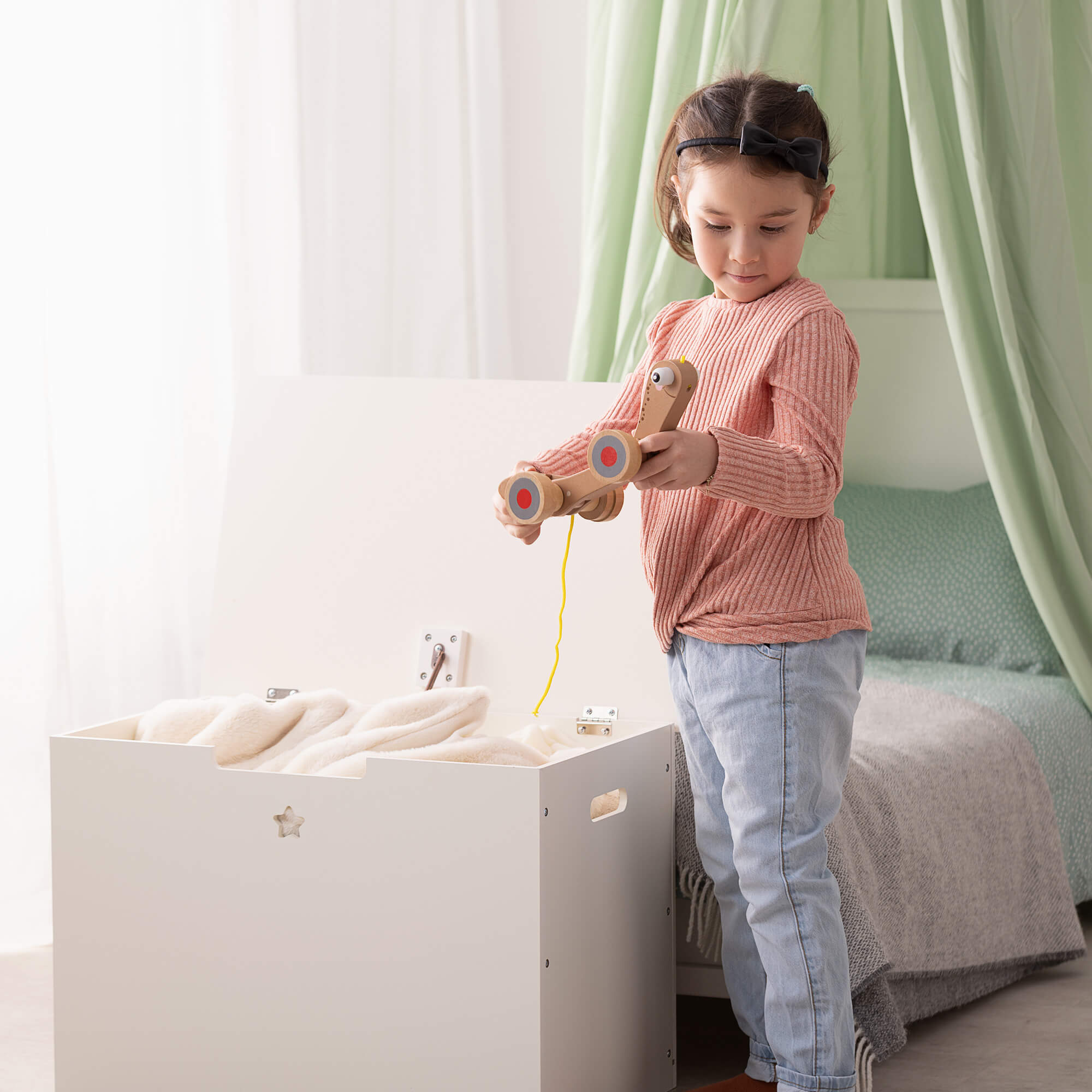 Navaris Παιδικό Κουτί Αποθήκευσης Παιχνιδιών - Design Star - White - 55828.01