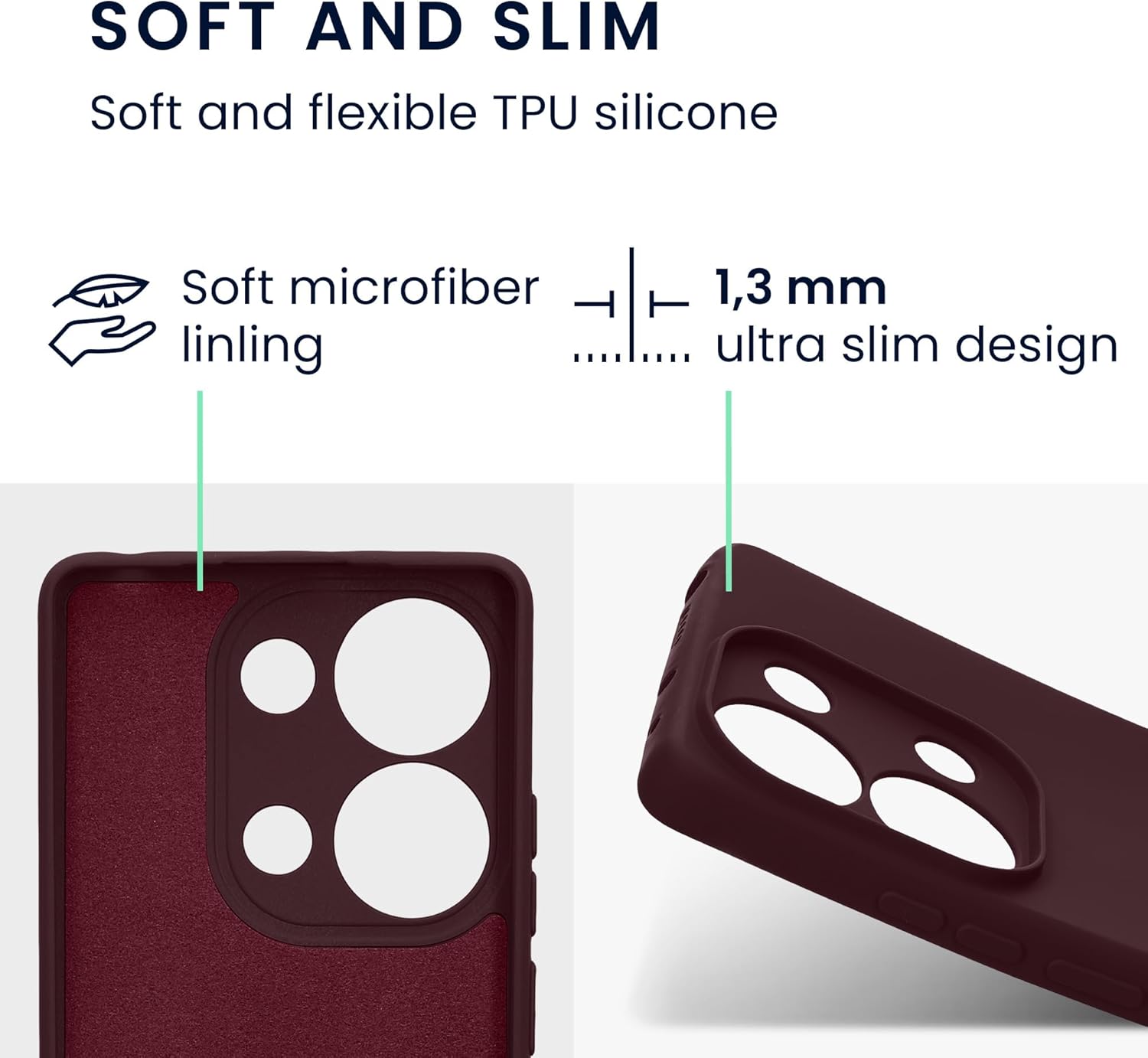 KW Xiaomi Redmi Note 13 Pro 4G Λεπτή Θήκη Σιλικόνης Rubberized TPU - Bordeaux Purple