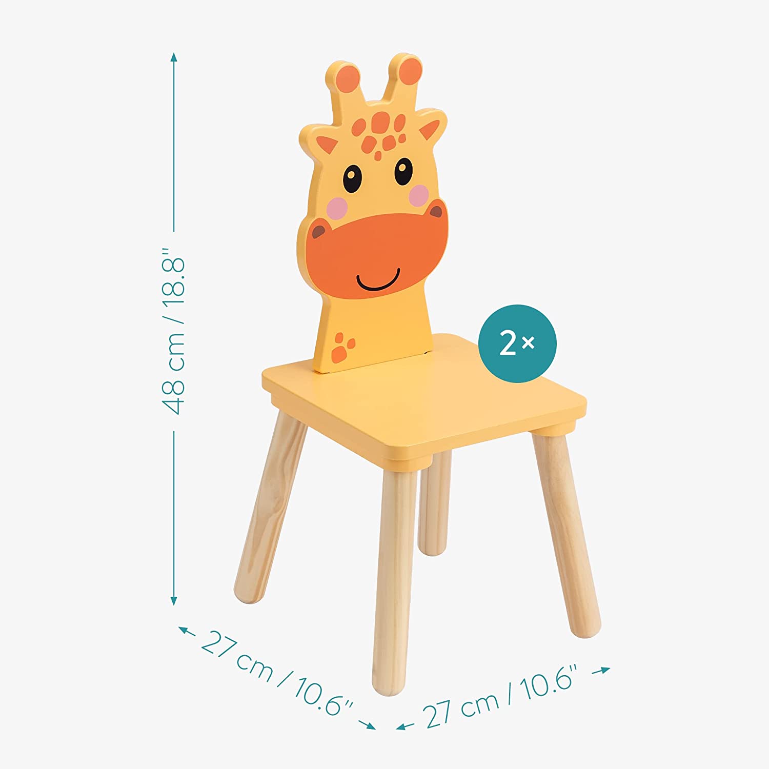 Navaris Σετ Παιδικού Καθίσματος - Design Giraffe - Orange / Light Brown - 55340.02