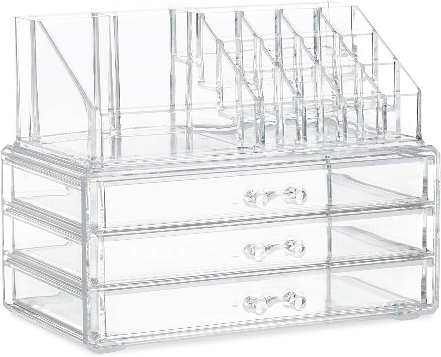 Relaxdays Ακρυλικός Οργανωτής Καλλυντικών με 3 Συρτάρια - Διάφανος - 4052025949358