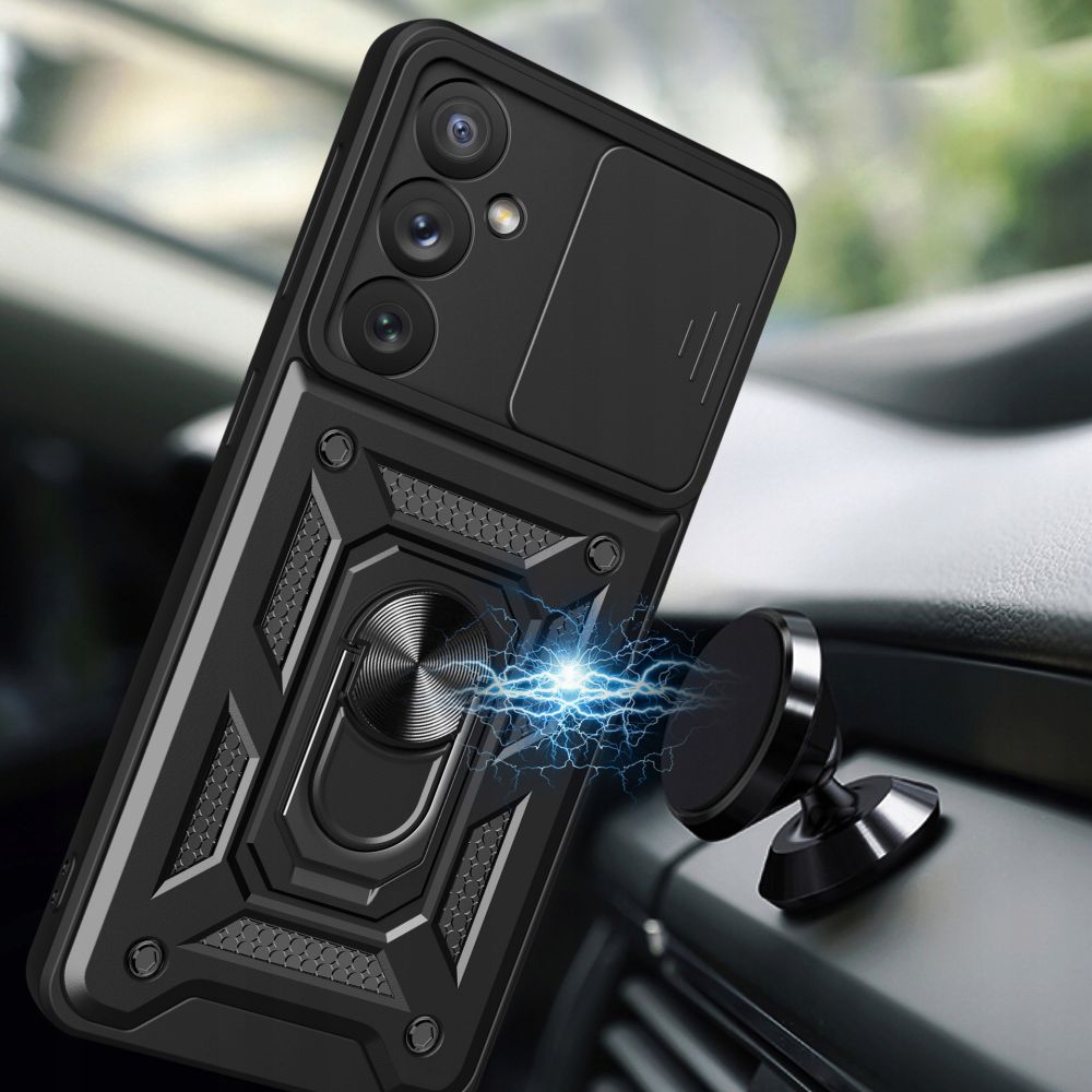 Tech - Protect Samsung Galaxy A54 5G Camshield Pro Σκληρή Θήκη με Πλαίσιο Σιλικόνης και Δαχτυλίδι Συγκράτησης - Black