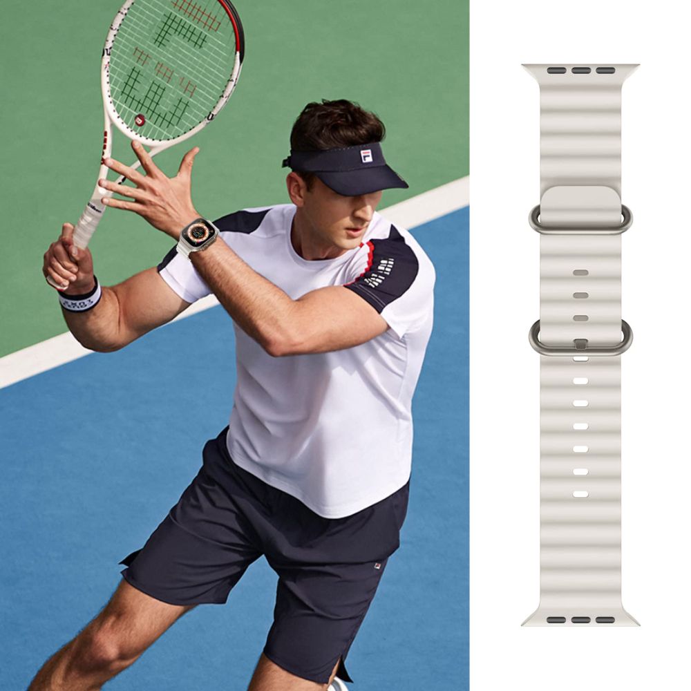 Tech-Protect Λουράκι Apple Watch 8/9/10/11 - SE (1/2/3) - Ultra (1/2/3) – 44/45/46/49mm IconBand Pro Λαστιχένιο - Beige