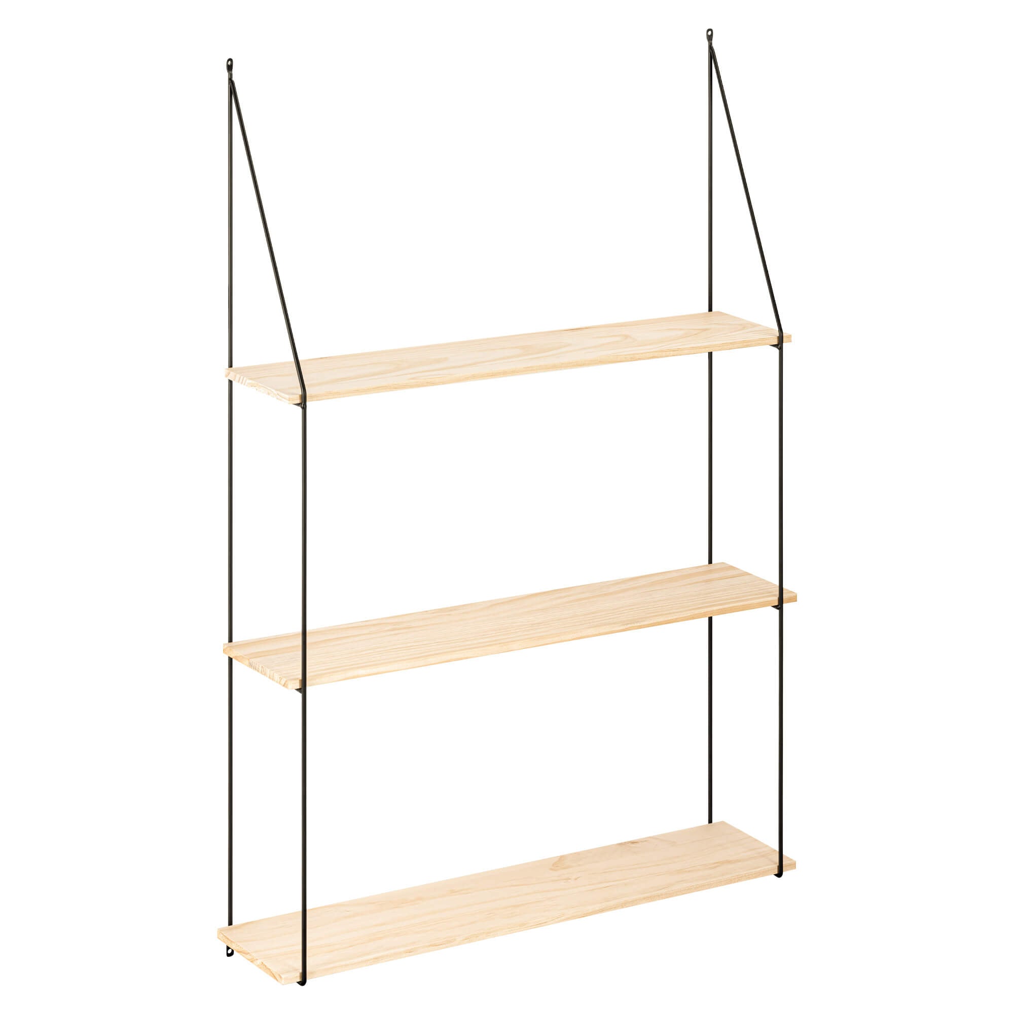 Navaris Ράφι Τοίχου Τριών Επιπέδων - 97 x 65 x 15 cm - Light Brown / Black - 55122.2