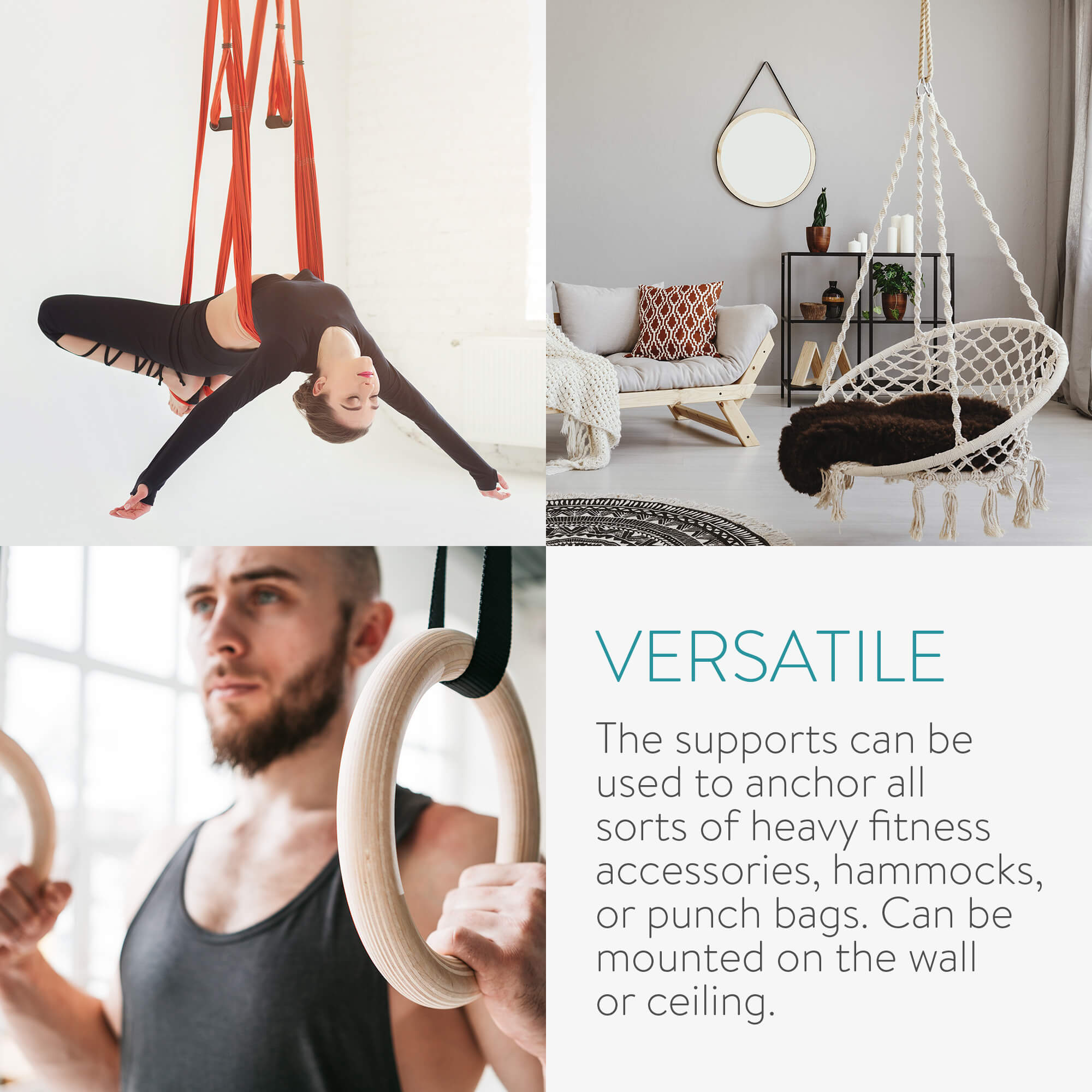 Navaris Σετ με 2 Ατσάλινες Βάσεις για Αθλητική Άσκηση - Black - 53566.01