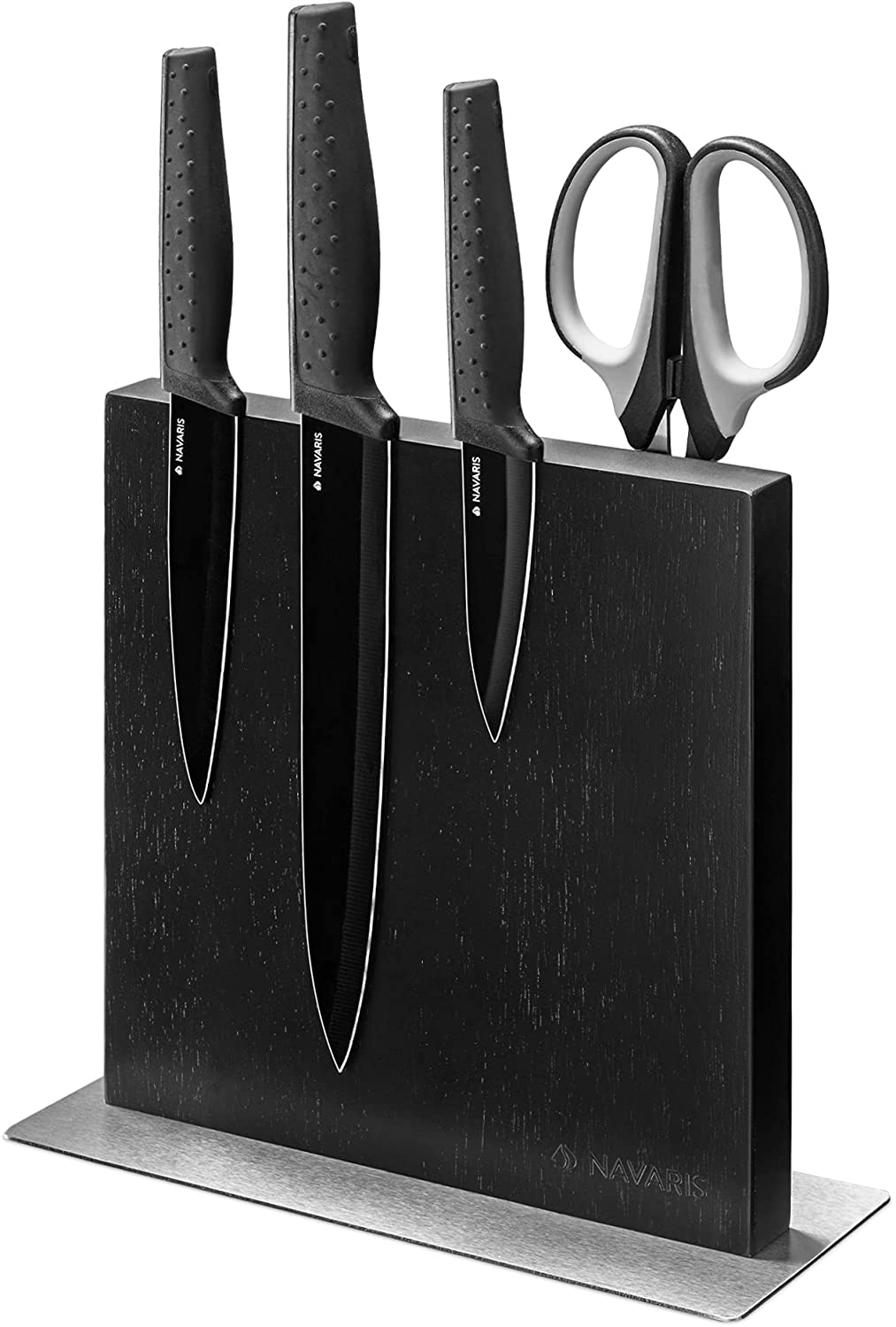Navaris Double Sided Wooden Magnetic Knife Holder Μαγνητική Ξύλινη Βάση Μαχαιριών Διπλής Όψεως - Black - 50416.025.04