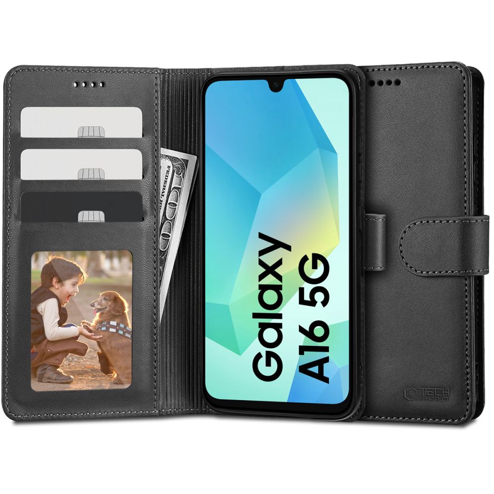 Tech-Protect Samsung Galaxy A16 4G / A16 5G Θήκη Πορτοφόλι Stand από Δερματίνη - Black
