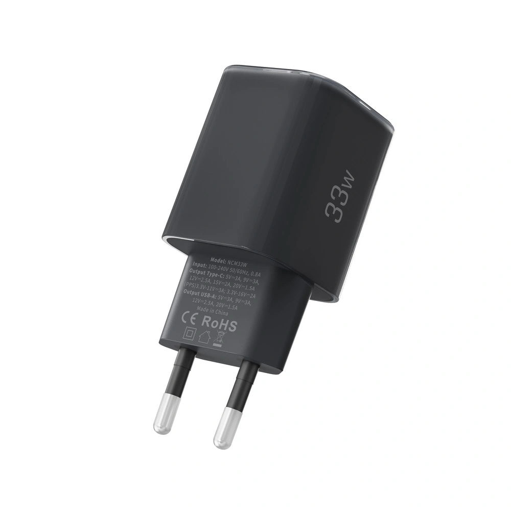 Tech - Protect NCM33W QC3.0 Οικιακός Φορτιστής Γρήγορης Φόρτισης με 1 Θύρα USB και 1 Θύρα Type - C - Black