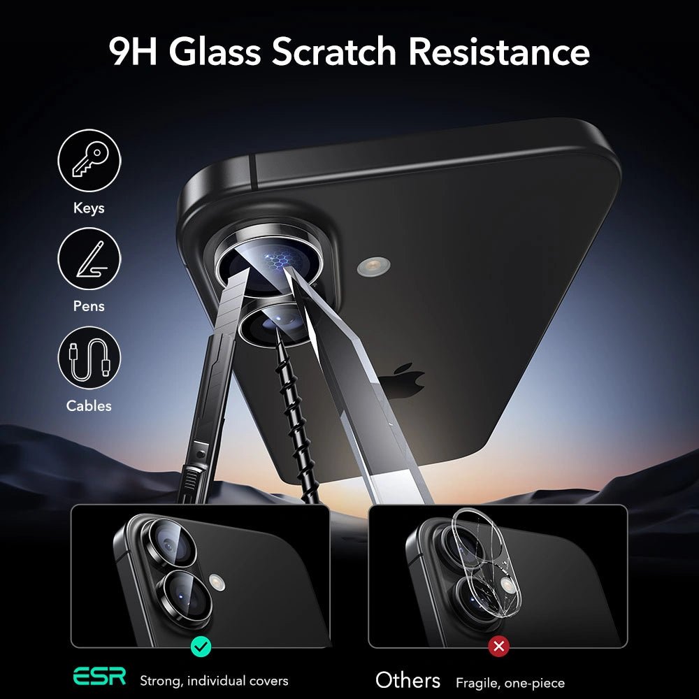 ESR iPhone 16 / iPhone 16 Plus / iPhone 17 Armorite - Αντιχαρακτικό Γυαλί για την Κάμερα - Clear