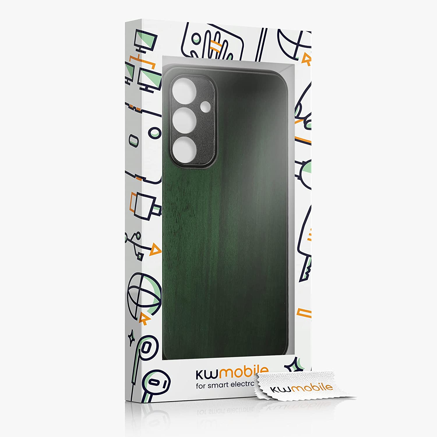 KW Samsung Galaxy A54 5G Θήκη από Φυσικό Ξύλο - Dark Green - 60798.80