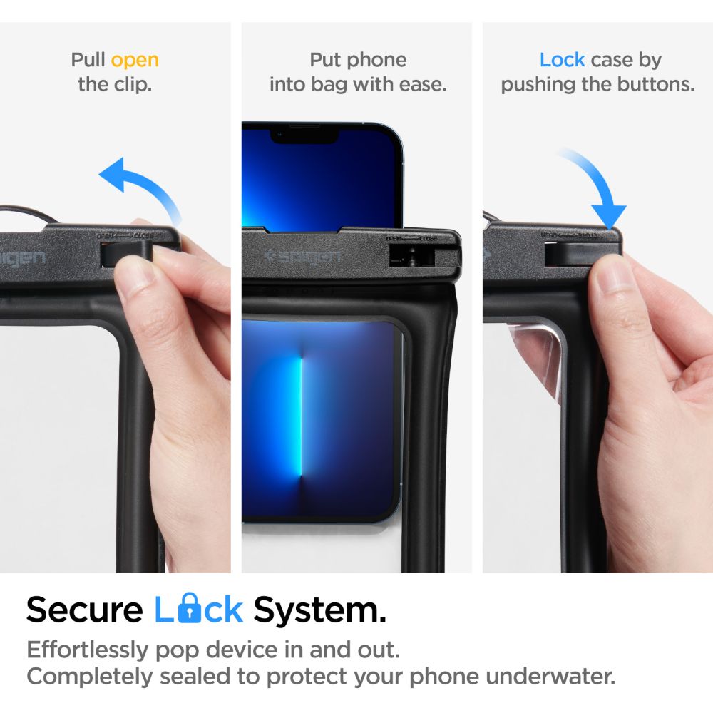 Spigen A610 Σετ με 2 Universal Αδιάβροχες Θήκες - Black