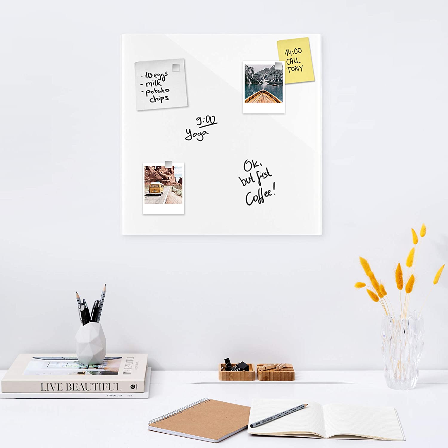 Navaris Μαγνητικός Γυάλινος Πίνακας - 48 x 48 cm - White - 53112.162