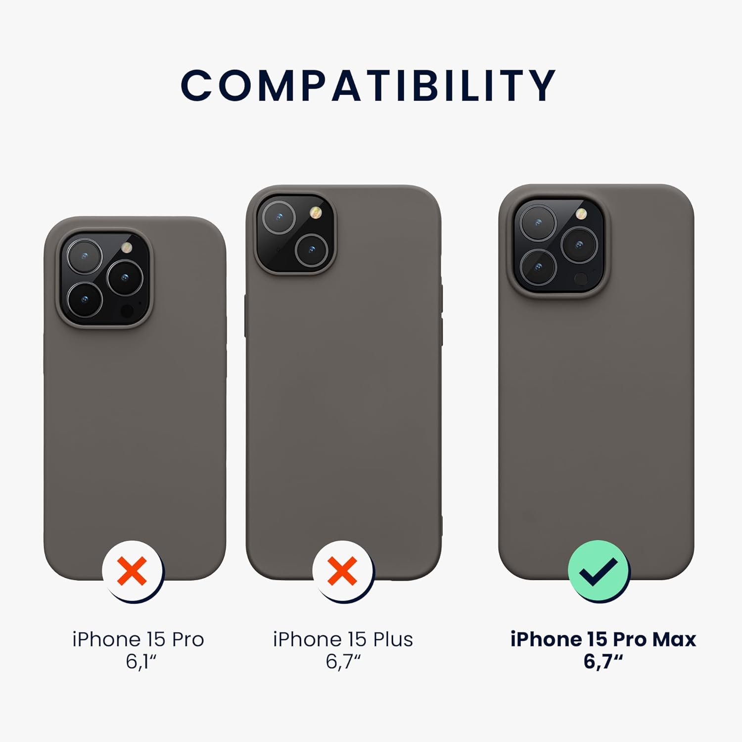 KW iPhone 15 Pro Max Θήκη Σιλικόνης Rubberized TPU - Stone Dust - 61956.155