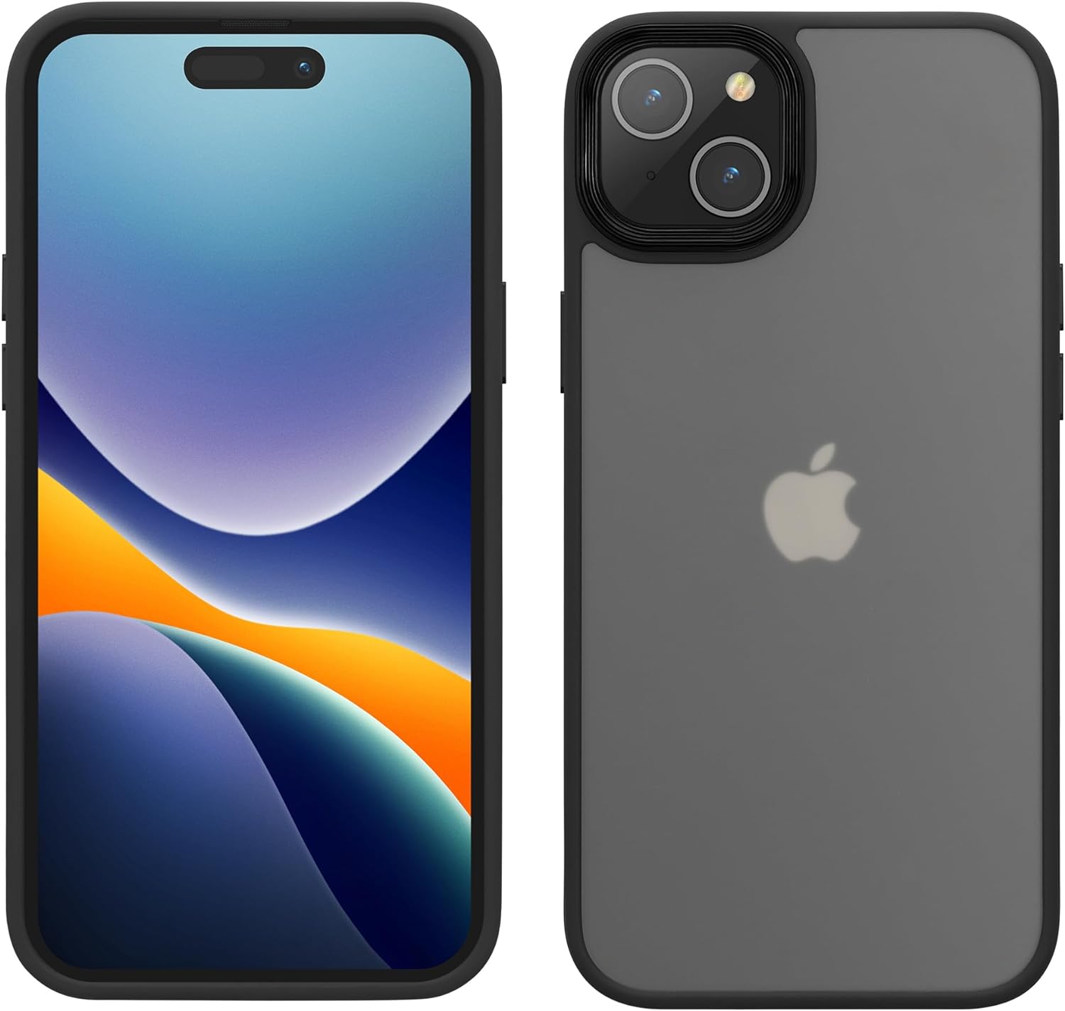 KW iPhone 15 Plus Shockproof Σκληρή Θήκη με Πλαίσιο Σιλικόνης - Black / Matte Ημιδιάφανη - 61962.01