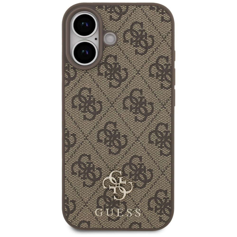 Guess iPhone 17 - 4G Small Classic Logo MagSafe - Σκληρή Θήκη με Πλαίσιο Σιλικόνης και Επένδυση Συνθετικού Δέρματος - Brown - GUHMP17SP4SM4MW