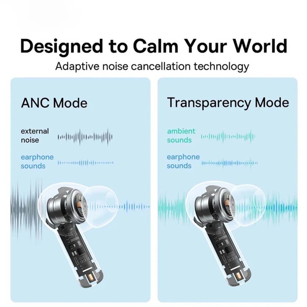 Baseus Bowie M2 - TWS Bluetooth 5.3 - Ασύρματα ακουστικά για Κλήσεις / Μουσική - Moon White