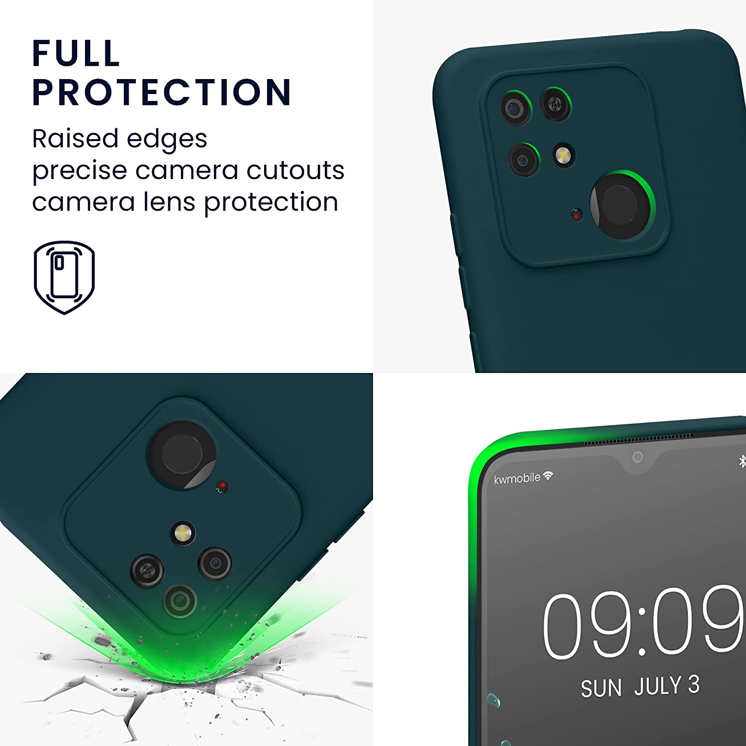 KW Xiaomi Redmi 10C Θήκη Σιλικόνης Rubberized TPU - Matte Petrol - 59229.57