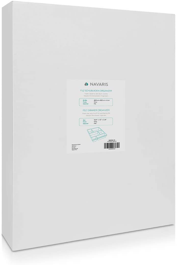 Navaris Organiser Για Συρτάρια Από Τσόχα Με Τμήματα Σε Διάφορα Μεγέθη - Grey - 50236.01