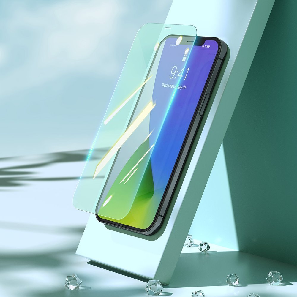 Baseus iPhone 12 Pro Max 0.3mm Eye Protection Full Screen Αντιχαρακτικό Γυαλί Οθόνης - 2 Τεμάχια - Green Light - SSGAPIPH67N - LP02