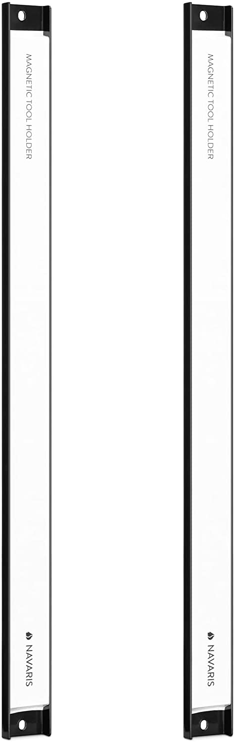 Navaris Σετ με 2 Επιτοίχιες Μαγνητικές Βάσεις Στήριξης Εργαλείων - 4 x 61 cm - Black - 54269.03