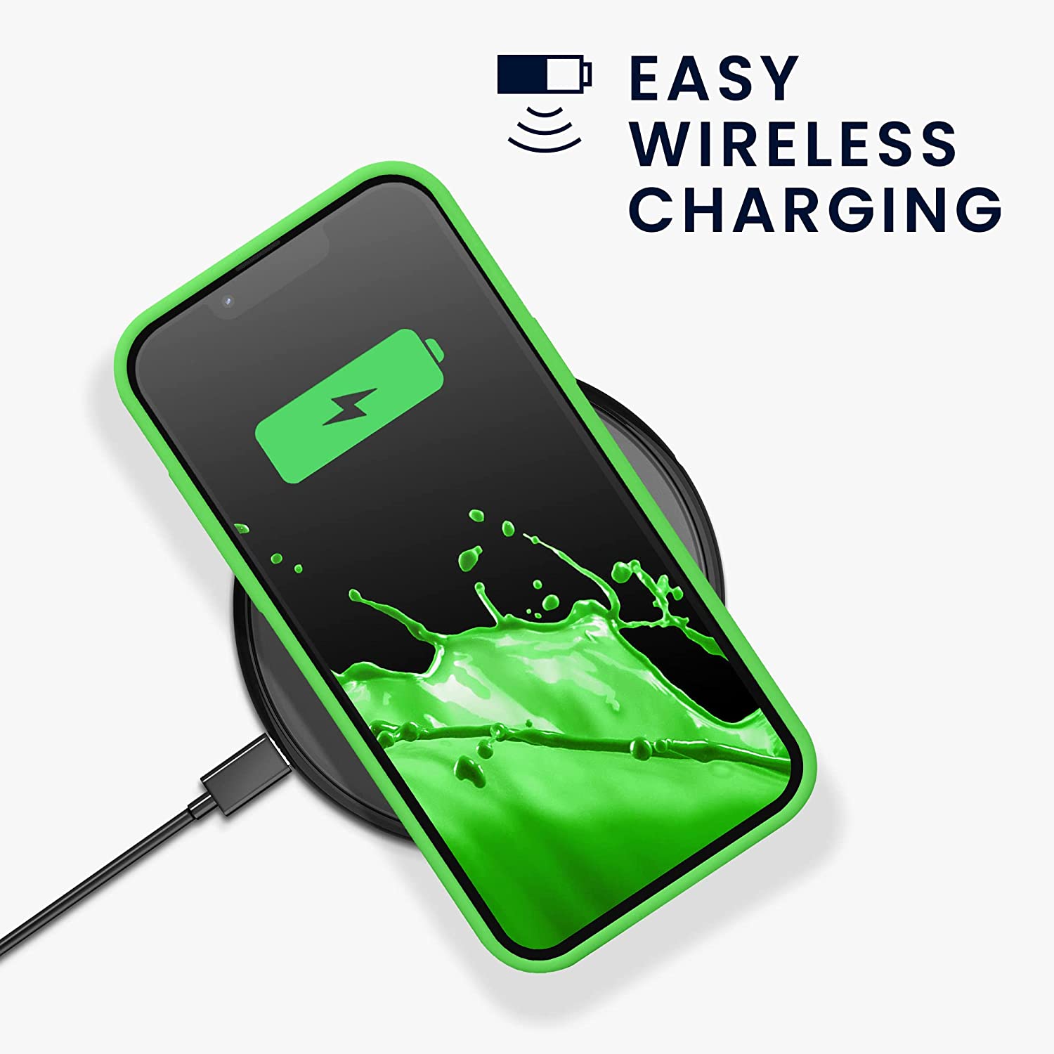 KW iPhone 13 Pro Max Θήκη Σιλικόνης Rubberized TPU - Lime Green - 59361.159