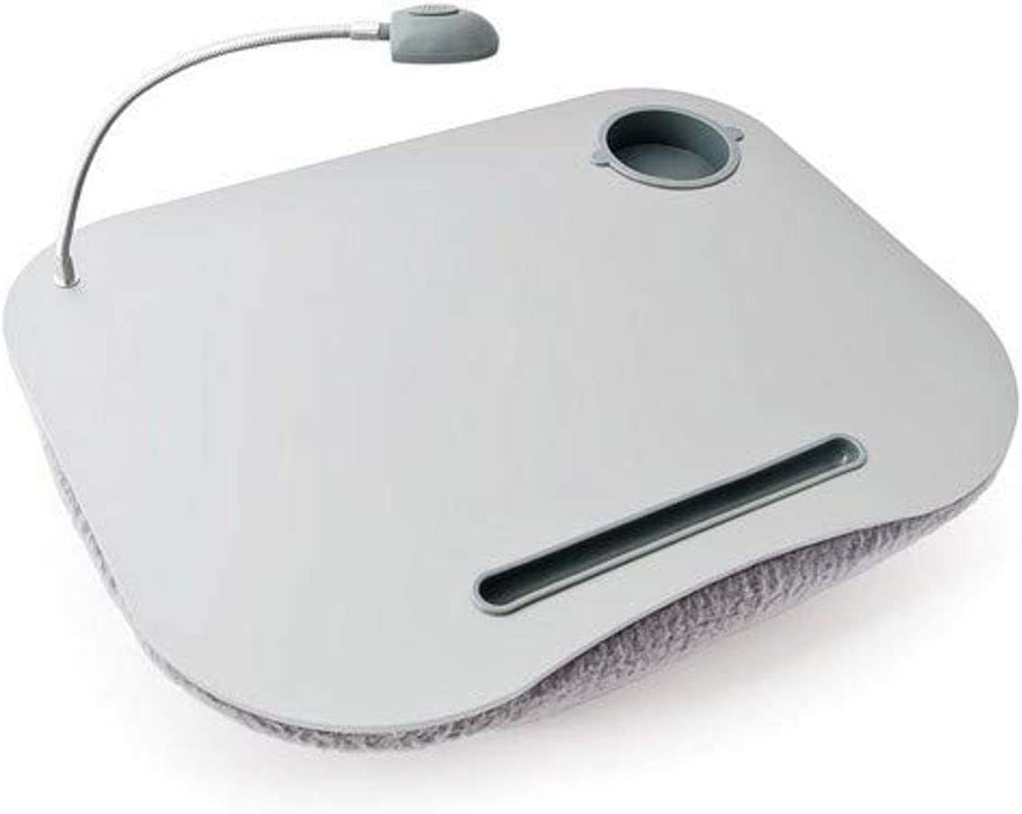 Relaxdays Μαξιλάρι για Laptop / Τάμπλετ με Βάση για Ποτήρι και Θήκη για Στυλό - Grey - 4052025125691