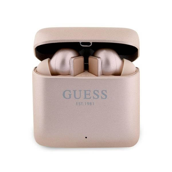 Guess TWS Printed Logo - Bluetooth 5.1 - Ασύρματα ακουστικά για Κλήσεις / Μουσική - Rose Gold