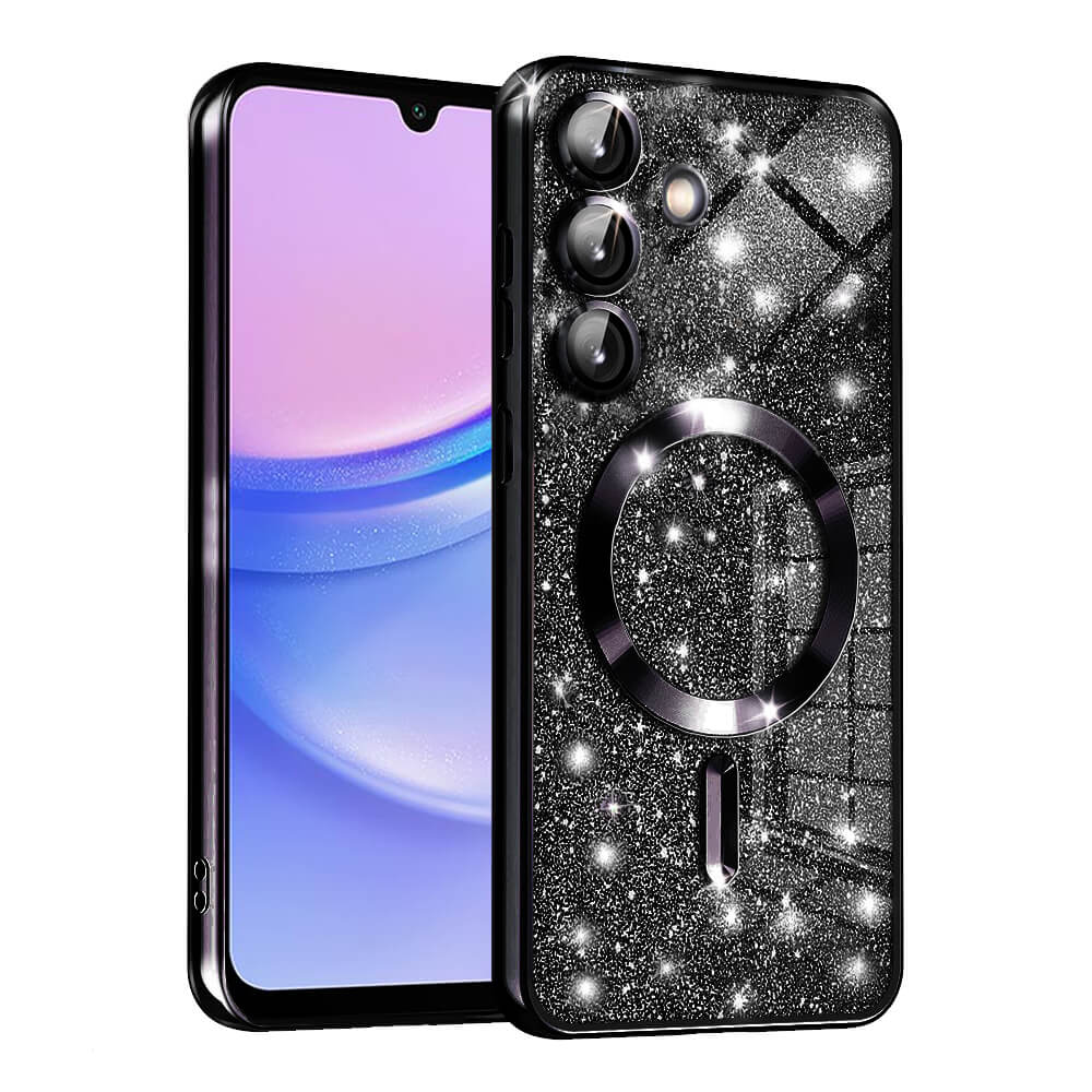 Techsuit Samsung Galaxy A15 4G / A15 5G - Luxury Glitter MagSafe - Θήκη Σιλικόνης - Black
