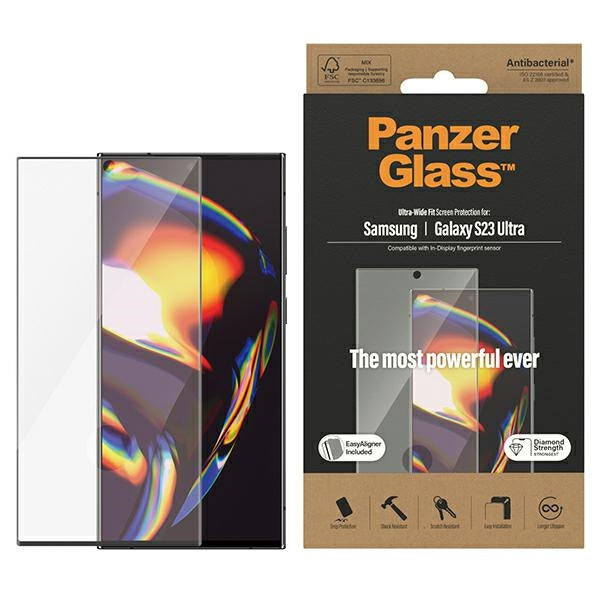 PanzerGlass Samsung Galaxy S23 Ultra - Easy Aligner Ultra-Wide Fit Full Screen Αντιχαρακτικό Γυαλί Οθόνης - Black