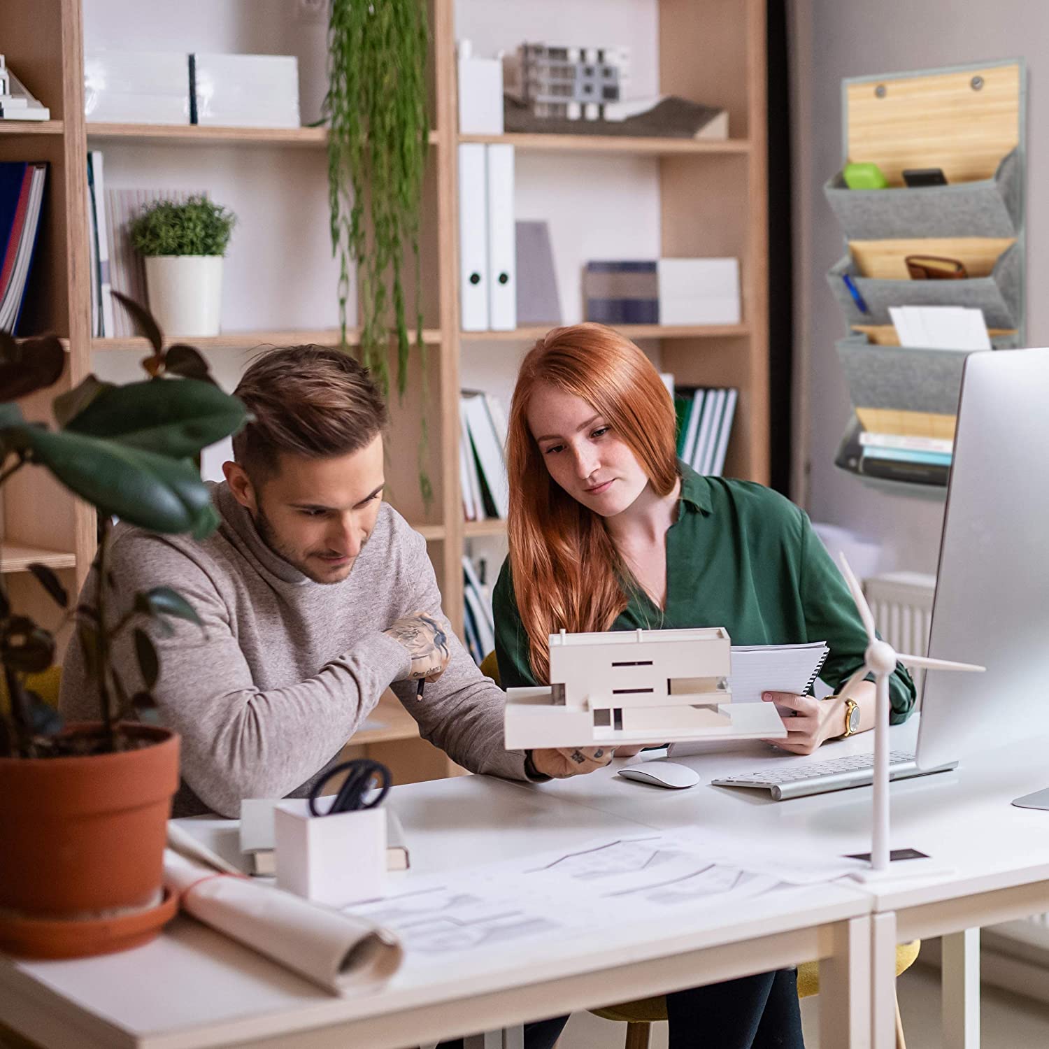 Relaxdays Διοργανωτής Τοίχου από Μπαμπού για το Γραφείο και τον Διάδρομο - Grey - Large - 4052025960940