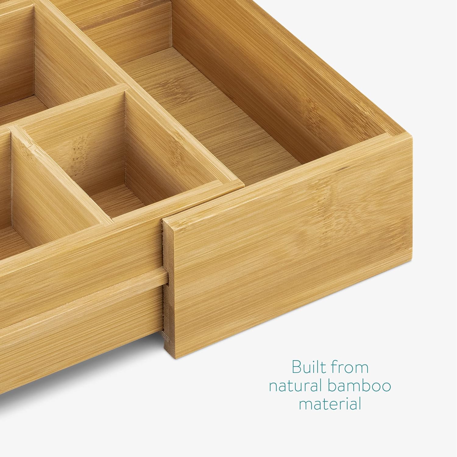 Navaris Επεκτάσιμος Δίσκος Αποθήκευσης για Μαχαιροπίρουνα από Μπαμπού - Light Brown - 55072.01