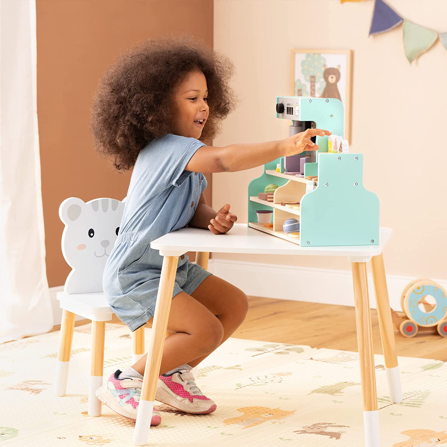 Navaris Ξύλινο Παιχνίδι Kαφετιέρα για Παιδιά - Green / Multicolor - 56389.01