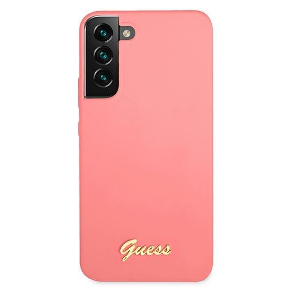 Guess Samsung Galaxy S22 Plus Silicone Script Metal Logo Θήκη Σιλικόνης - Fuchsia - GUHCS22MLSLMGFU