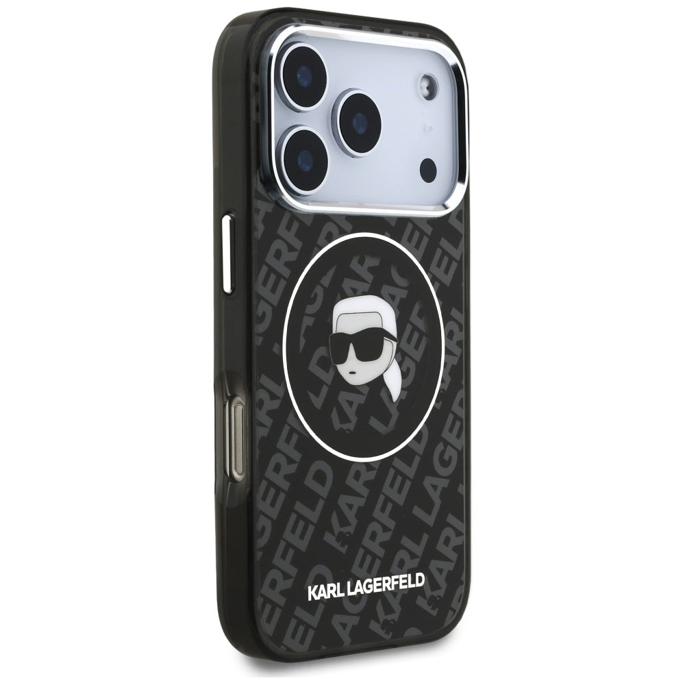 Karl Lagerfeld iPhone 17 Pro - IML Karl Head Logo MagSafe - Σκληρή Θήκη με Πλαίσιο Σιλικόνης - Black - KLHMP17LHMKBKHOK