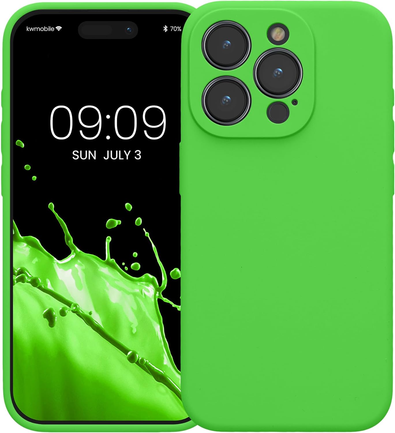 KW iPhone 15 Pro Θήκη Σιλικόνης Rubberized TPU - Lime Green