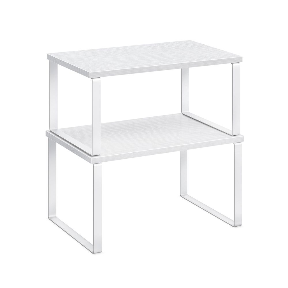 Songmics Σετ με 2 Ξύλινα Ράφια για τον Πάγκο - Cloud White / Snow White - KCS02W01