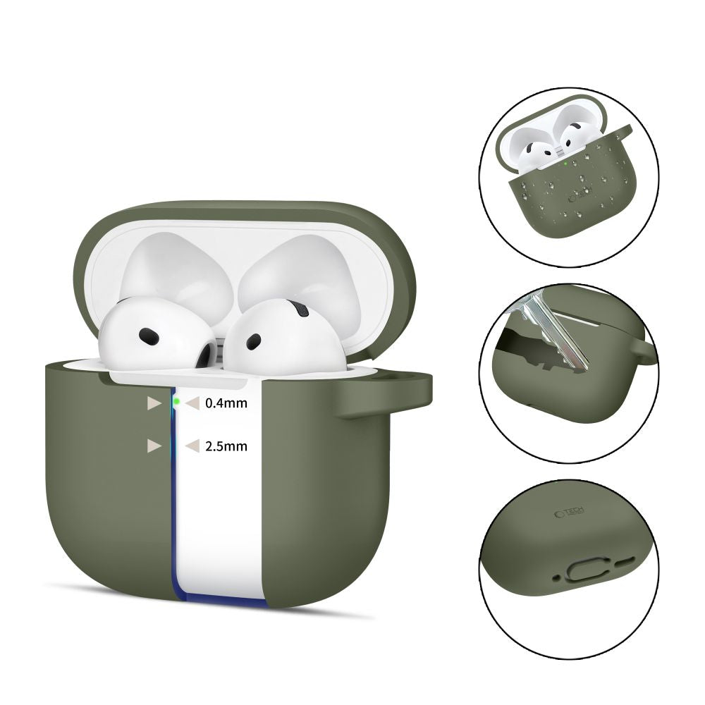 Tech-Protect AirPods 4 Θήκη Σιλικόνης - Silicone Hook - Olive Green