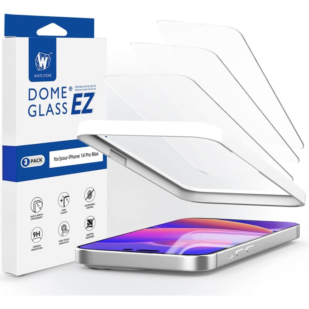 Whitestone iPhone 14 Pro Max EZ Glass 2.5D 9H Tempered Glass Αντιχαρακτικό Γυαλί Οθόνης - 3 Τεμάχια - Clear