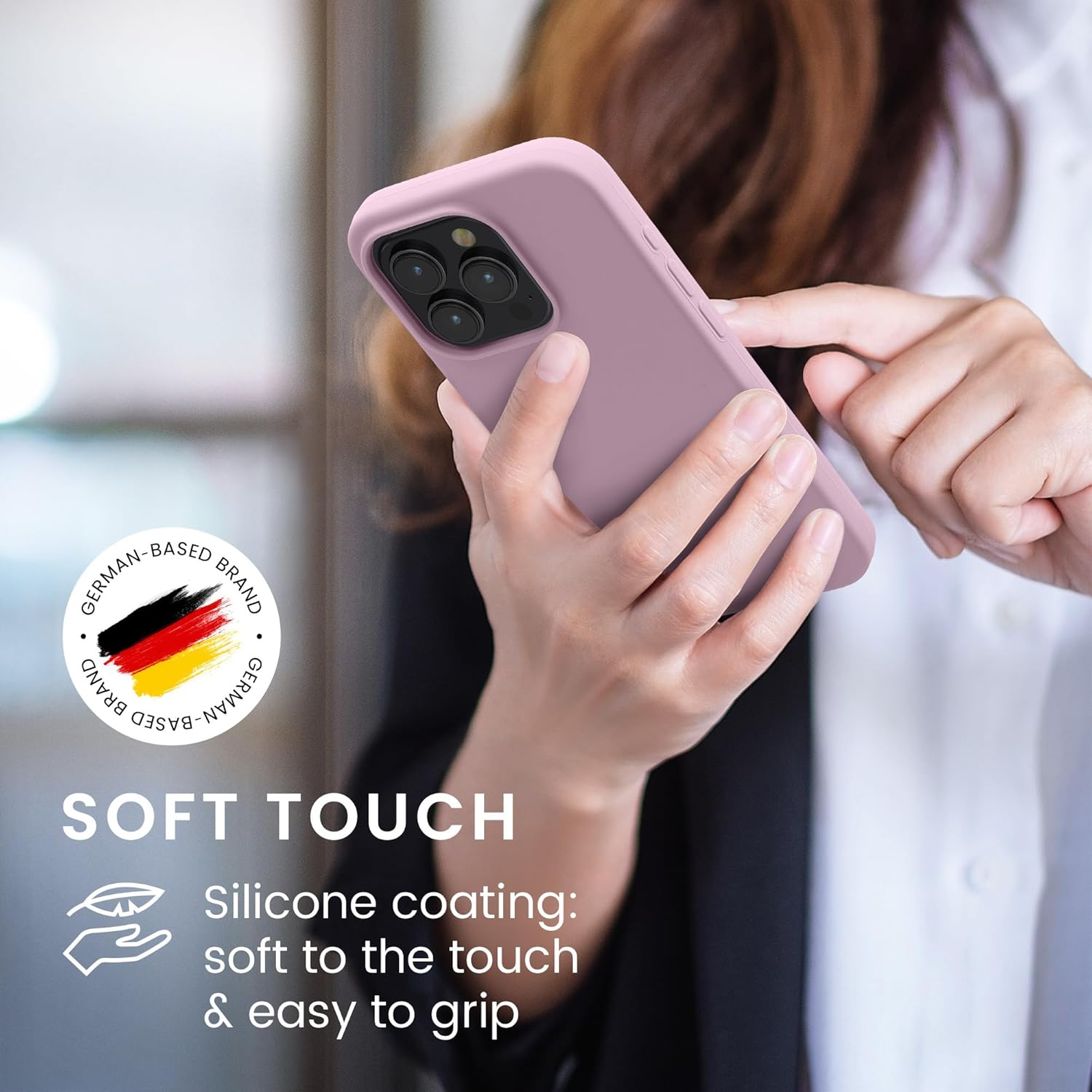 KW iPhone 15 Pro Θήκη Σιλικόνης Rubberized TPU - Mauve