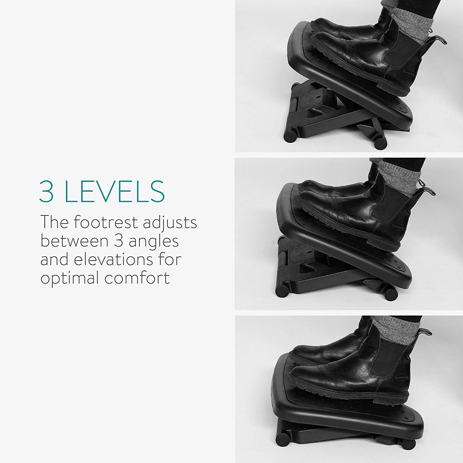 Navaris Ρυθμιζόμενο Υποπόδιο Γραφείου / Gaming - Ρυθμιζόμενο Ύψος 0-25 ° - Black - 43040.01