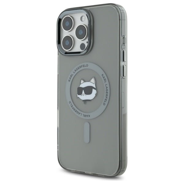 Karl Lagerfeld iPhone 16 Pro - IML Metal Choupette Head - Σκληρή Θήκη με Πλαίσιο Σιλικόνης και MagSafe - Black - KLHMP16LHLSCHK