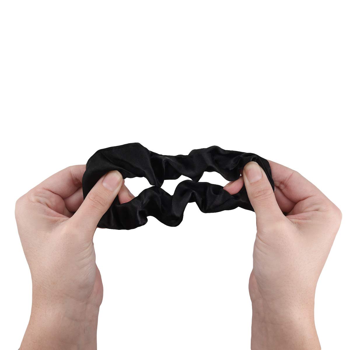 Navaris Σετ με 2 Μεταξωτά Scrunchies Λαστιχάκια Μαλλιών - Black - 50258.02.01