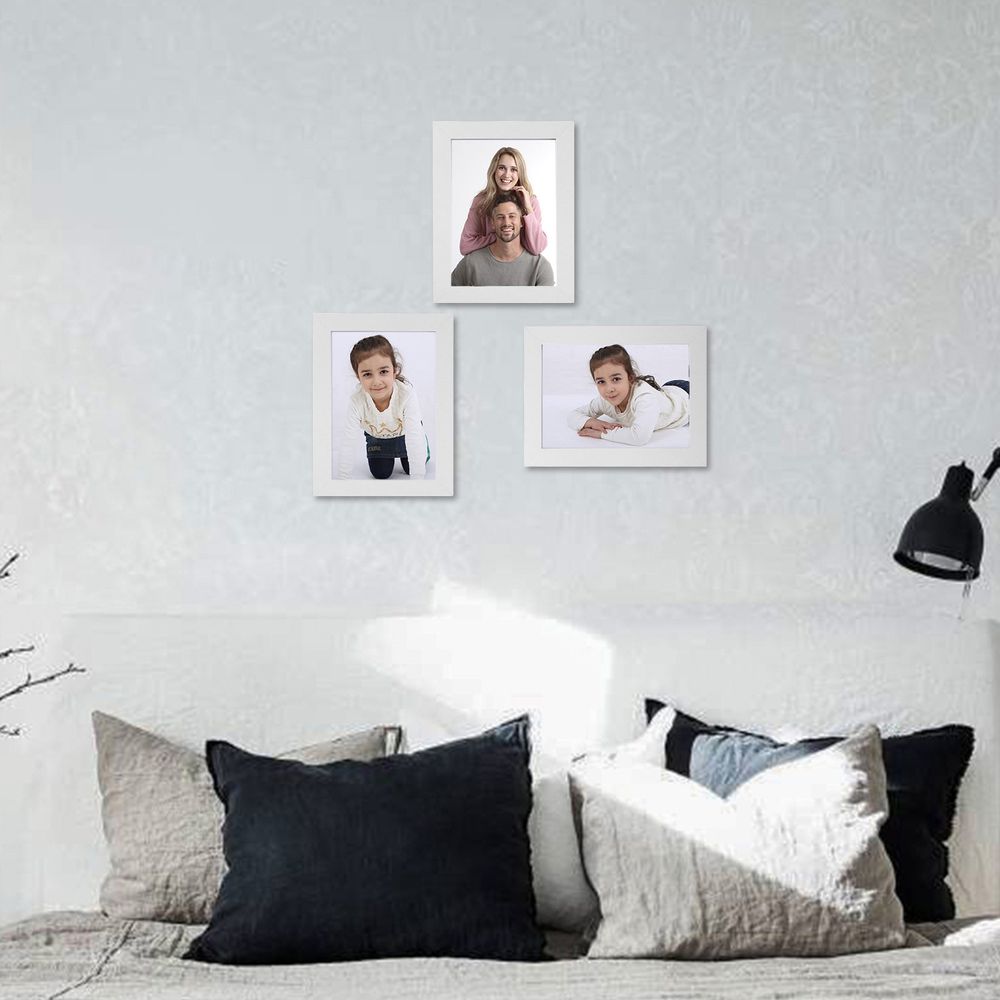 Songmics Σετ με 3 Κορνίζες για Φωτογραφίες 13 x 18 cm - White - RPF33WT