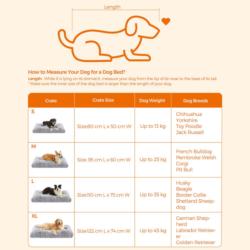 Feandrea Μαξιλάρι / Κρεβάτι Σκύλου - 122 x 74 cm - Light Grey - PGW204G01