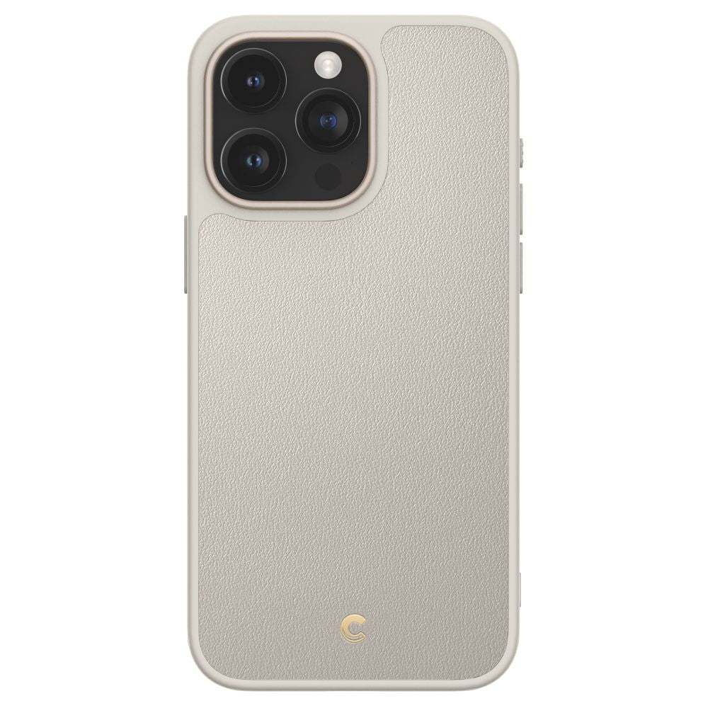 Spigen Cyrill iPhone 15 Pro Kajuk Mag Θήκη με Επένδυση Συνθετικού Δέρματος και MagSafe - Cream