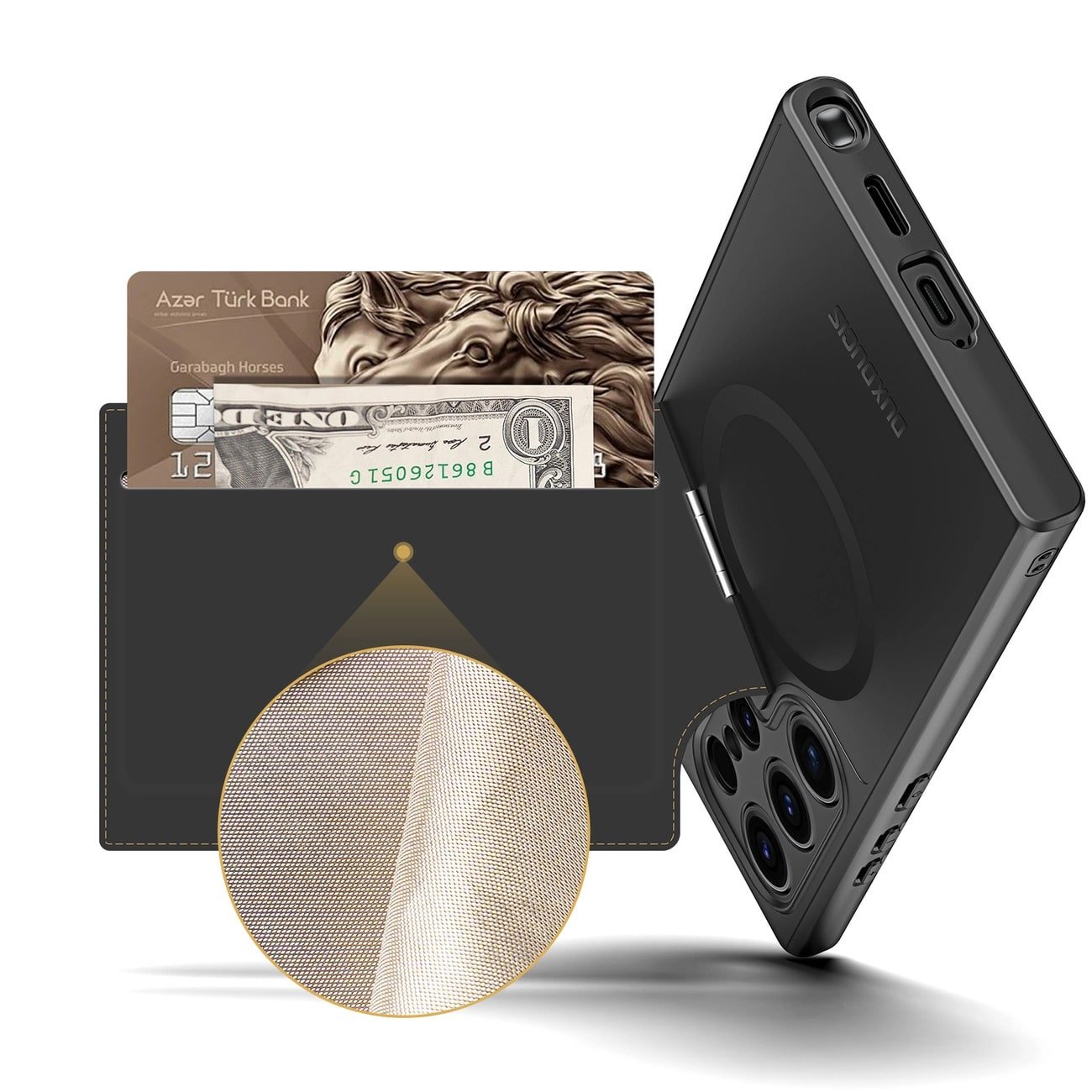Dux Ducis Samsung Galaxy S24 Ultra Rafi II Mag Anti - RFID Θήκη με Υποδοχή για Κάρτες / Stand και MagSafe - Black