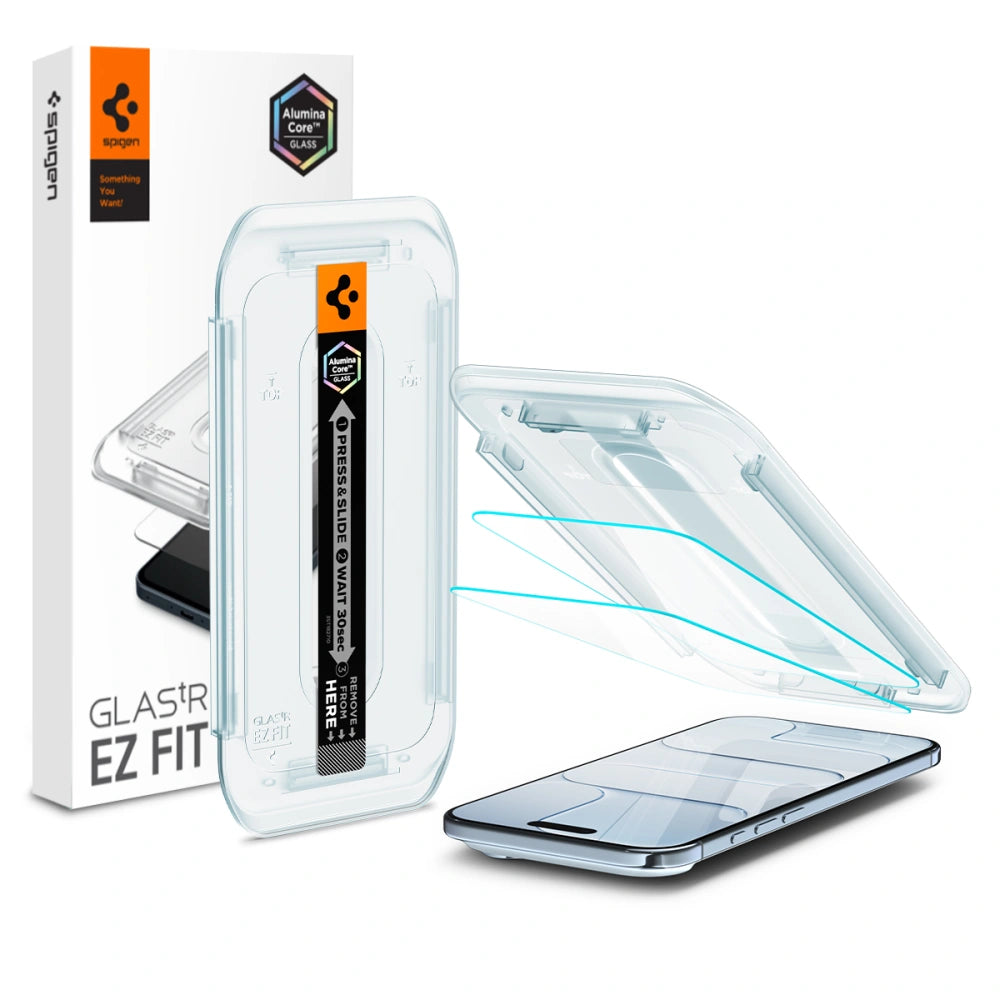 Spigen iPhone Air - Glas.TR EZ Fit - 9H Αντιχαρακτικό Γυαλί Οθόνης - 2 Τεμάχια - Clear - AGL09861