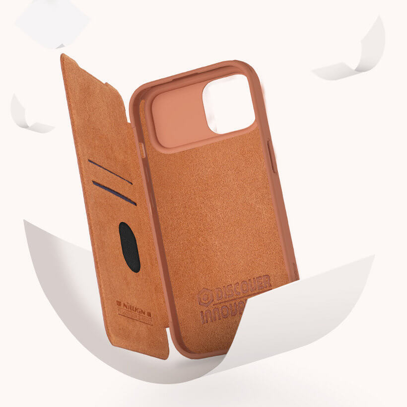 Nillkin iPhone 15 Pro Qin Pro Leather Θήκη Βιβλίο με Κάλυμμα για την Κάμερα - Brown