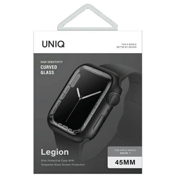 Uniq Θήκη Apple Watch 7 / 8 / 9 - 45 mm Legion με Προστασία Οθόνης - Black