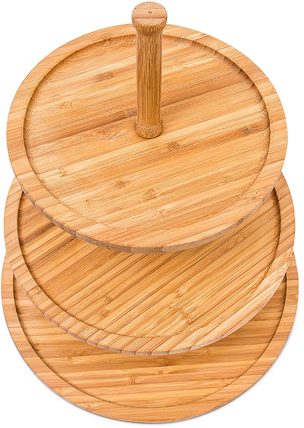 Relaxdays Δίσκος Σερβιρίσματος Φρούτων με 3 Επίπεδα - Brown - 4052025191689