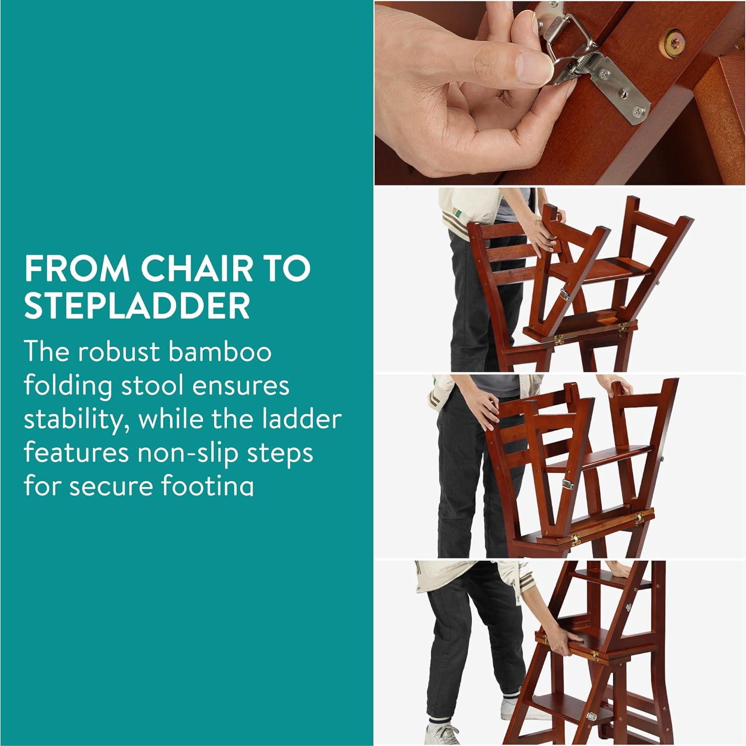 Navaris Πολυλειτουργικό Πτυσσόμενο Έπιπλο από Μπαμπού - Dark Brown - 48201.02